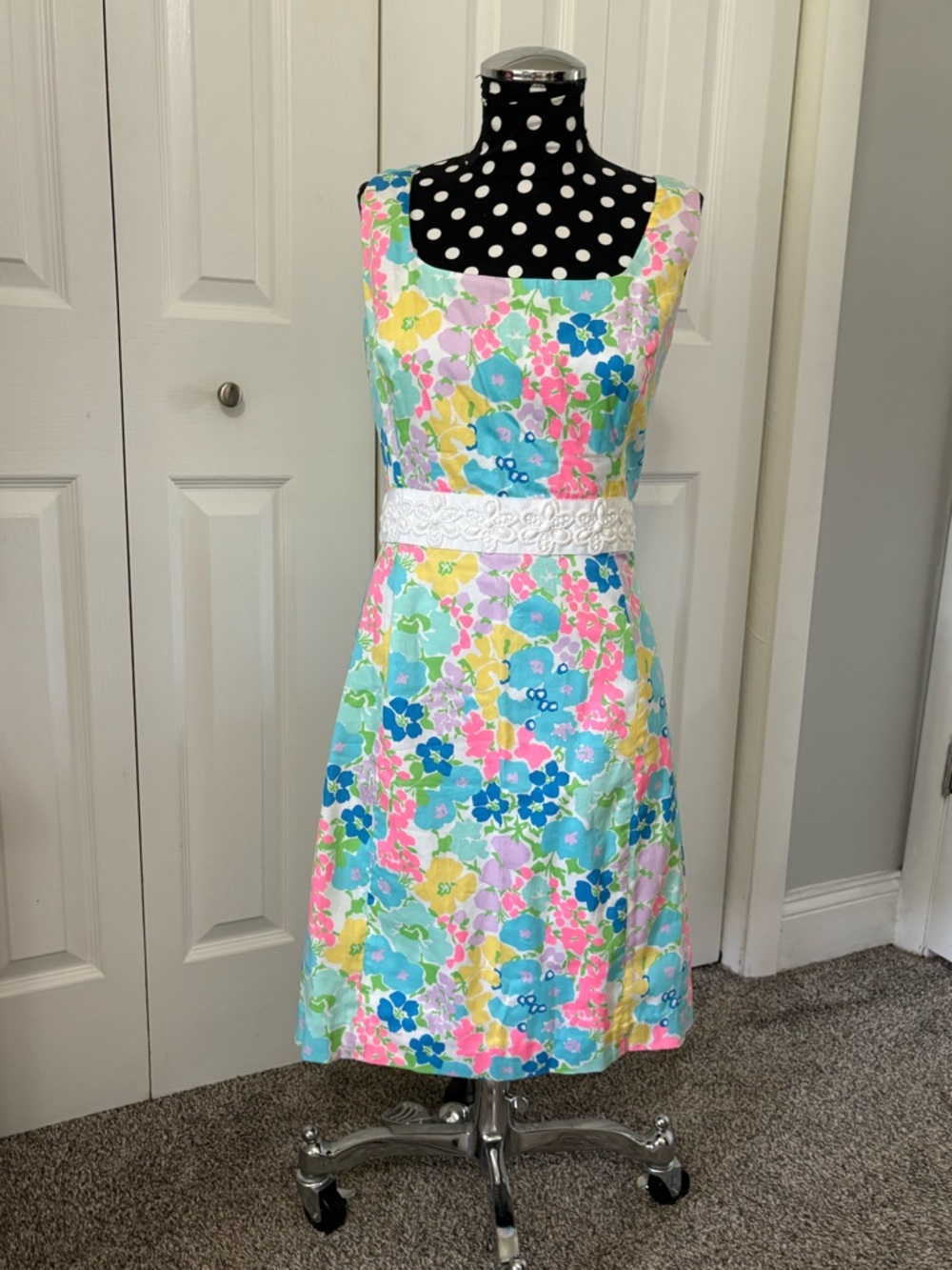 Lilly Pulitzer Pastel Floral Midi Dress in Blue, Pink, Yellow
